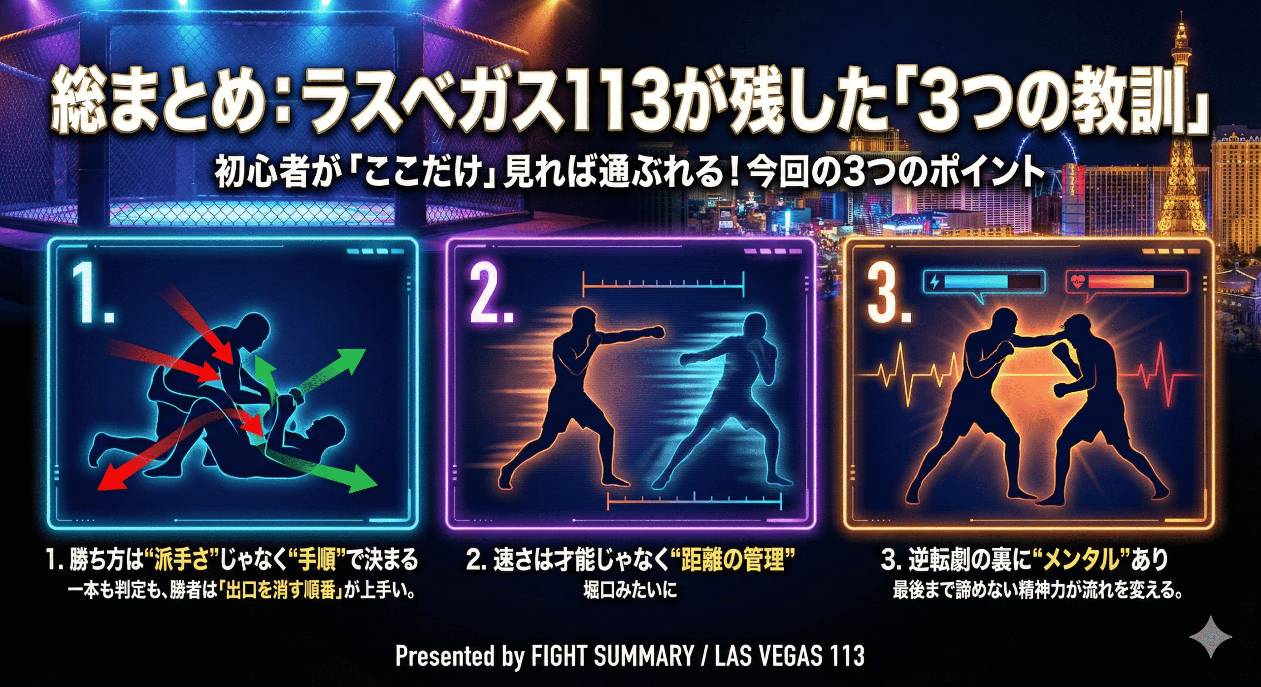 総まとめ：ラスベガス113が残した「3つの教訓」 3 lessons