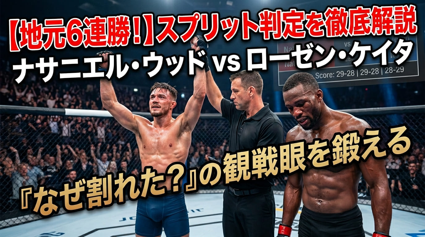 [Prelim Featherweight] Nathaniel Wood vs. Rosen Keita Result  Wood wins by split decision, extending his winning streak to 6th in his hometown.