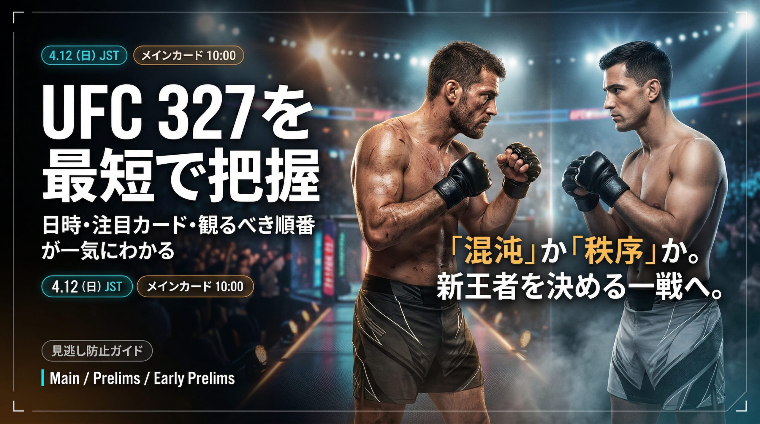 UFC 327 Overview  Quickly find out the date, time, and featured fights