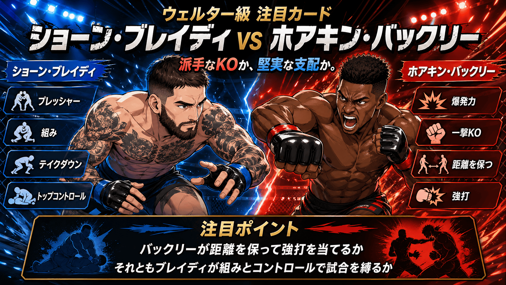 ショーン・ブレイディ vs ホアキン・バックリーの試合イメージ画像