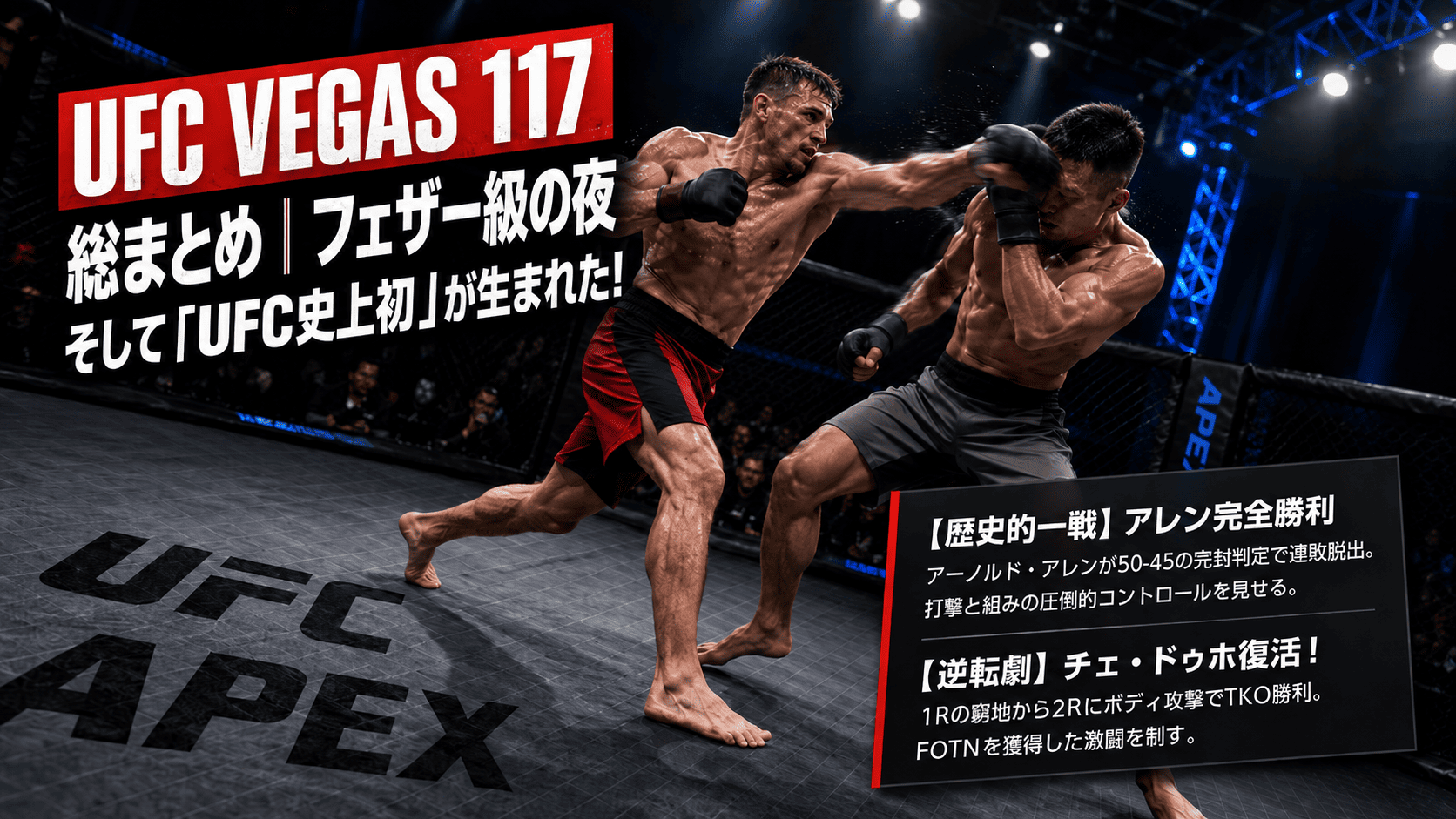 UFC Vegas 117 Roundup  The night the featherweight division took center stage, and the night a first in UFC history was born.