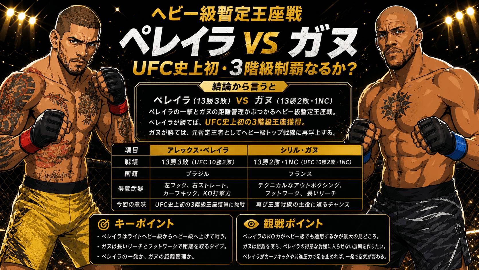 アレックス・ペレイラ vs シリル・ガヌのヘビー級暫定王座戦イメージ画像