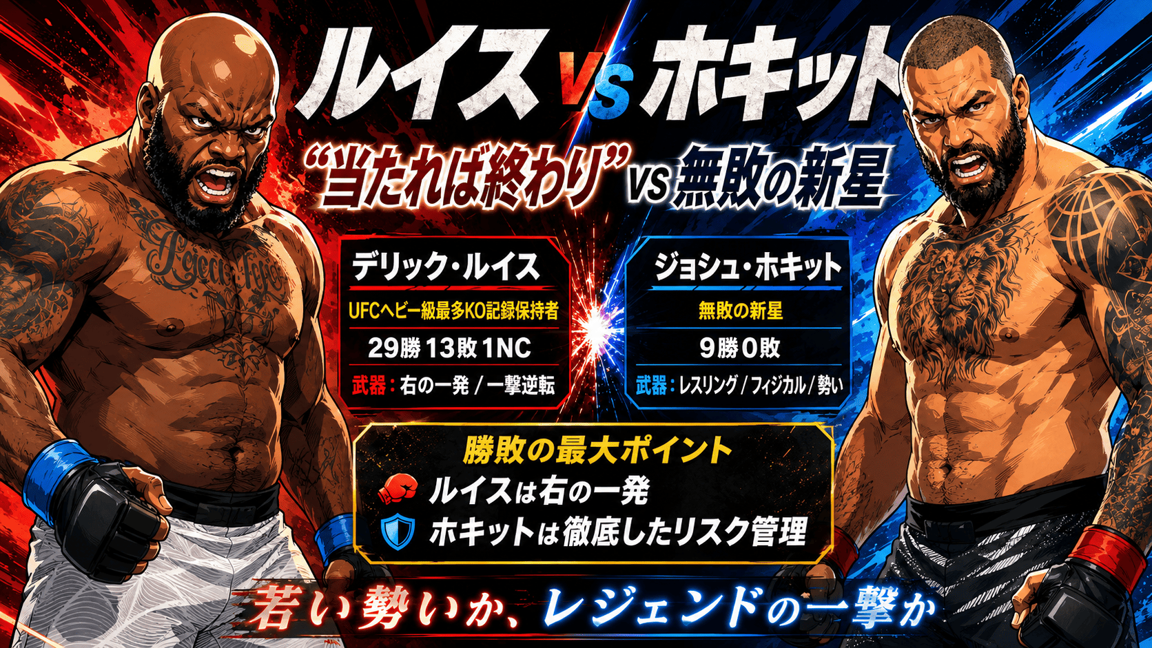 デリック・ルイス vs ジョシュ・ホキットのヘビー級マッチイメージ画像