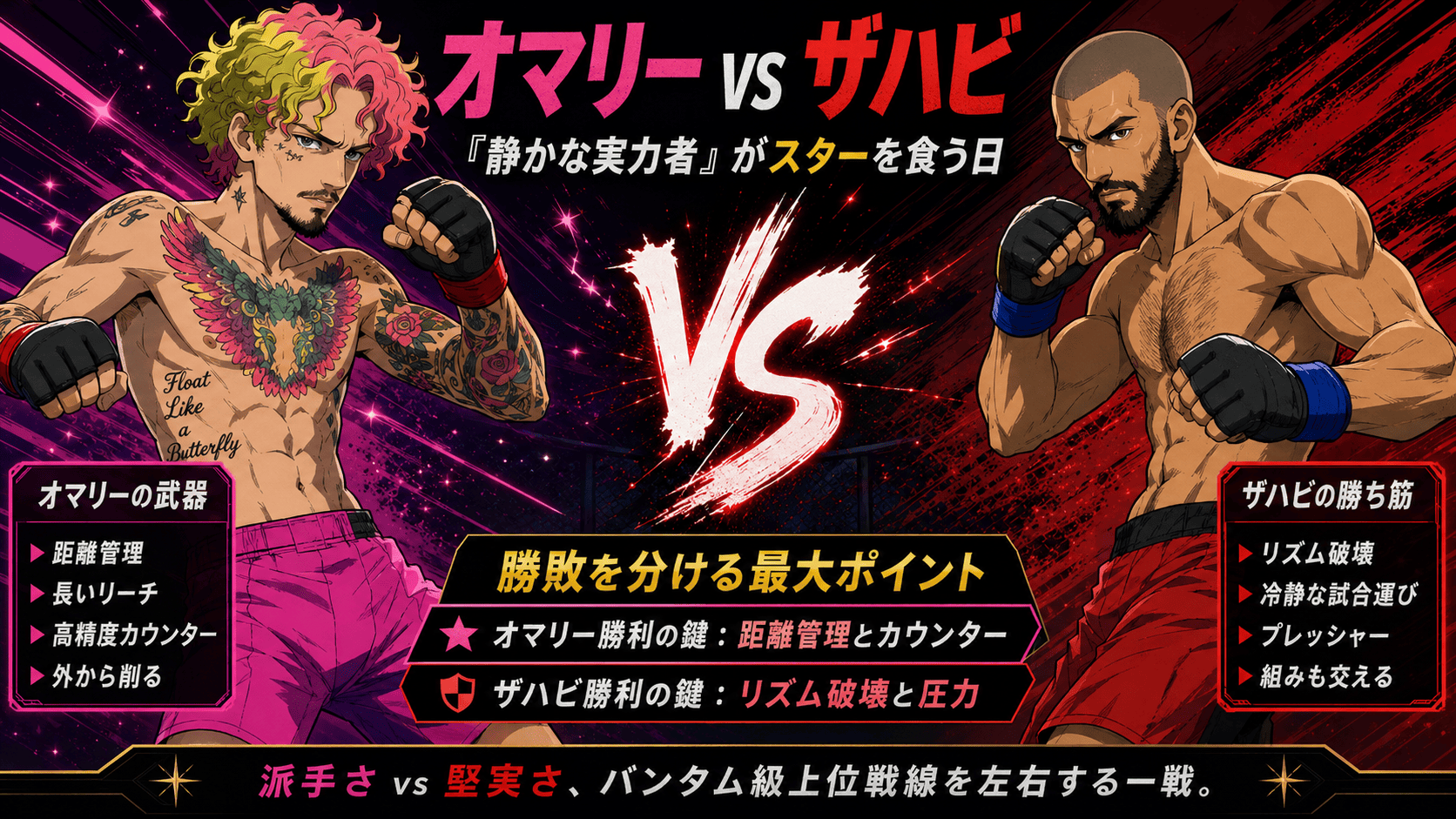 ショーン・オマリー vs エイマン・ザハビのバンタム級注目マッチイメージ画像