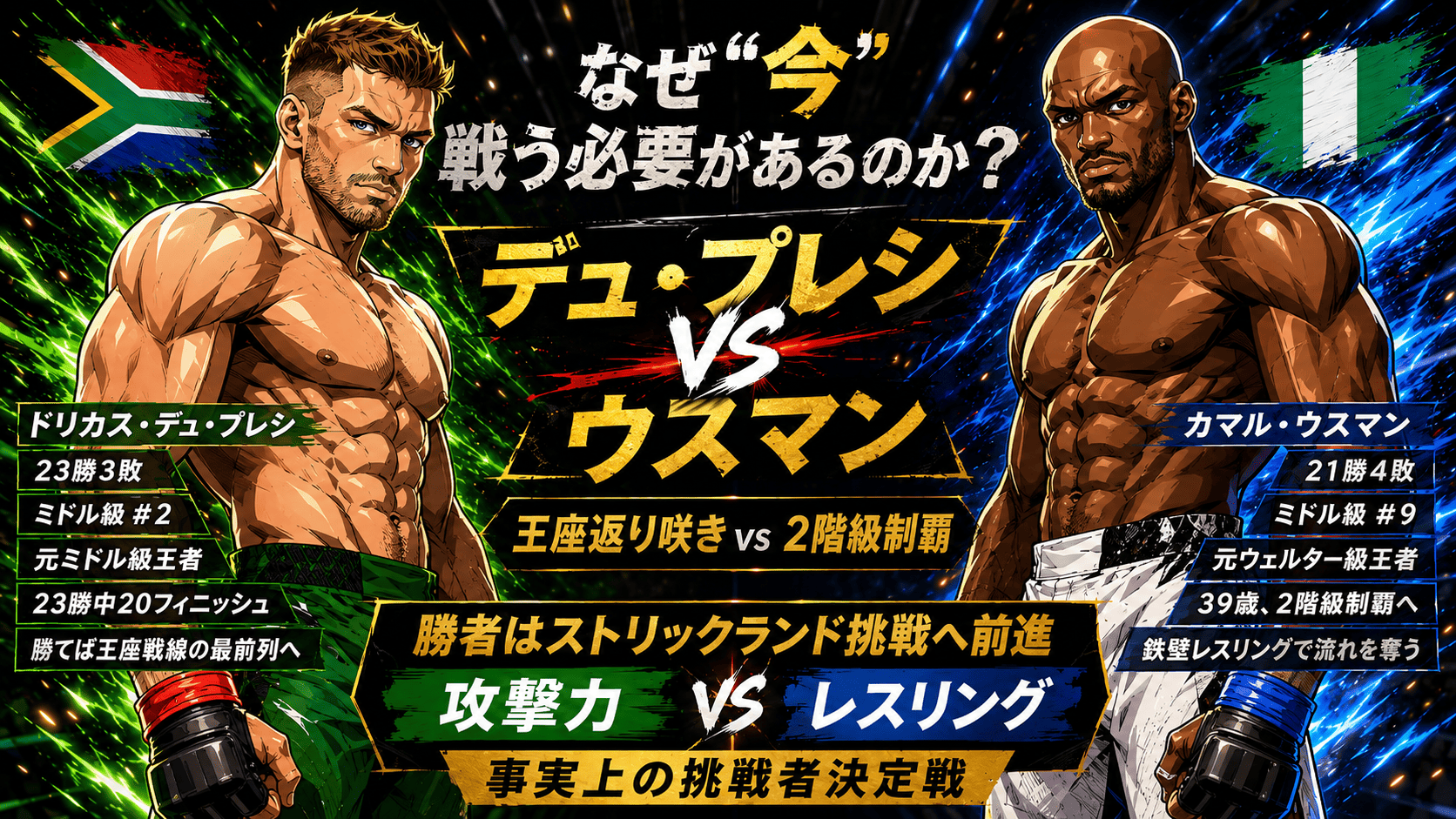 Dricus Du Plessis vs Kamaru Usman UFC middleweight main event image at UFC Oklahoma City
