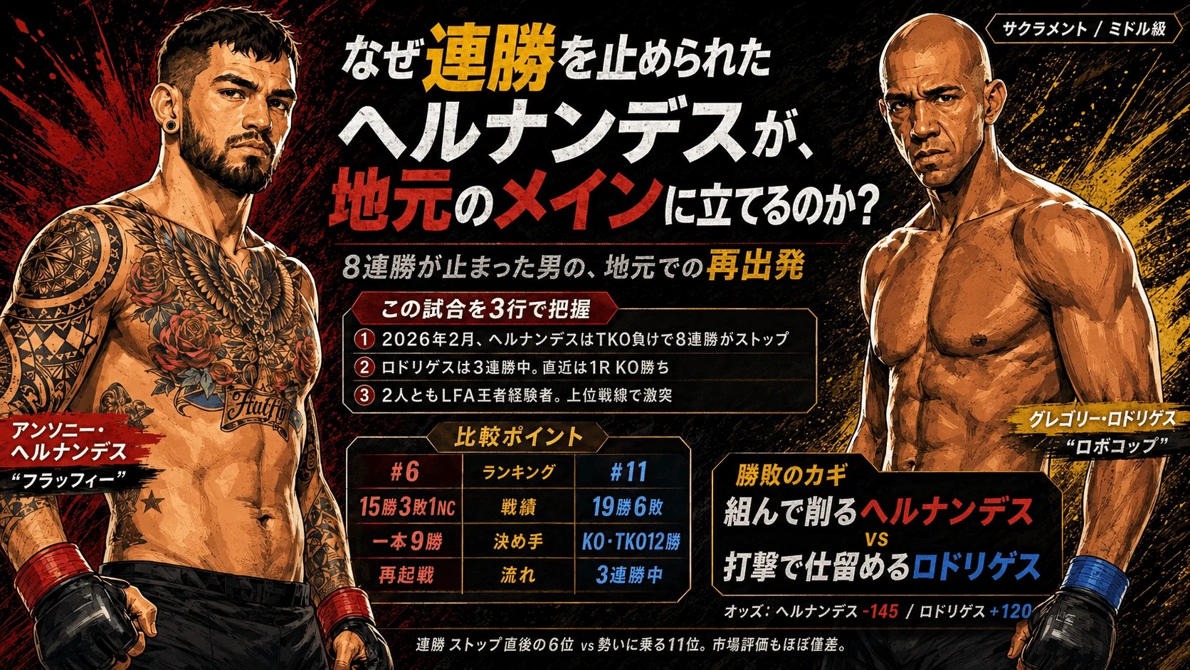 Anthony Hernandez vs Gregory Rodrigues UFC middleweight main event image at UFC Sacramento